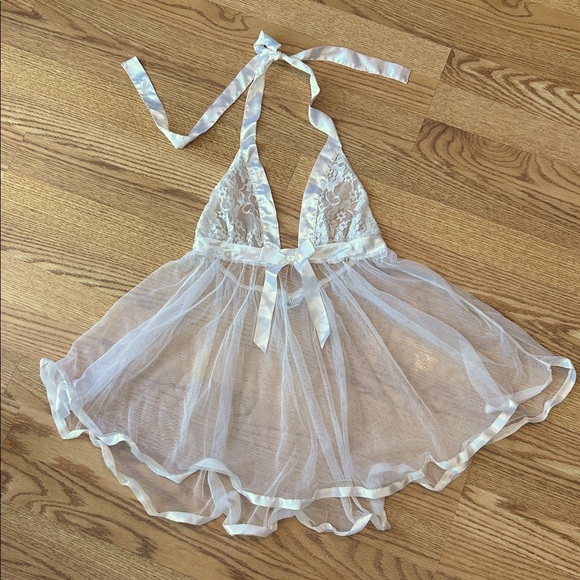 Fredricks of Hollywood white lace babydoll top chemise Vintage Y2K - Picture 1 of 6